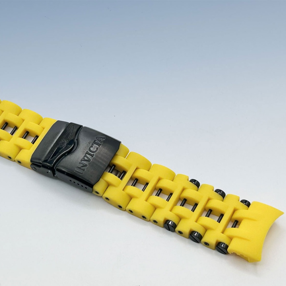 Genuine INVICTA Sea Spider 26mm Watch BRACELET Band YELLOW Poly & Black Pin